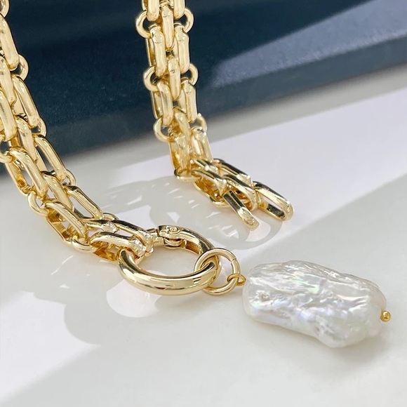 Zara Fresh Water Pearl Necklace Silver Thick Crab Clasp - Picture 4 of 16